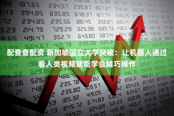 配查查配资 新加坡国立大学突破：让机器人通过看人类视频就能学会精巧操作
